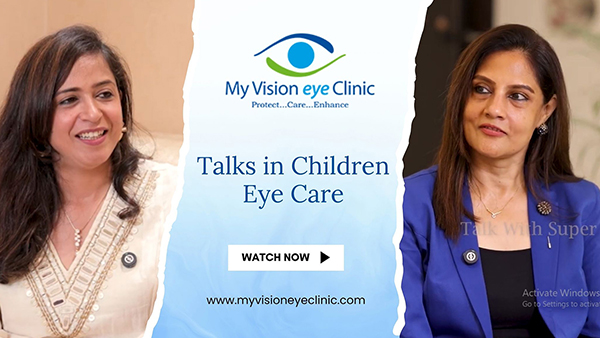 Podcast recording on children's digital eye strain hosted by Dr. Rinku Das
